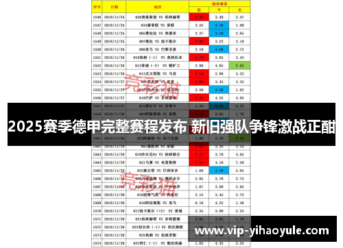 2025赛季德甲完整赛程发布 新旧强队争锋激战正酣