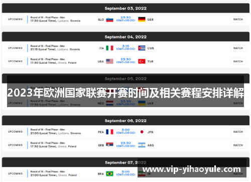 2023年欧洲国家联赛开赛时间及相关赛程安排详解